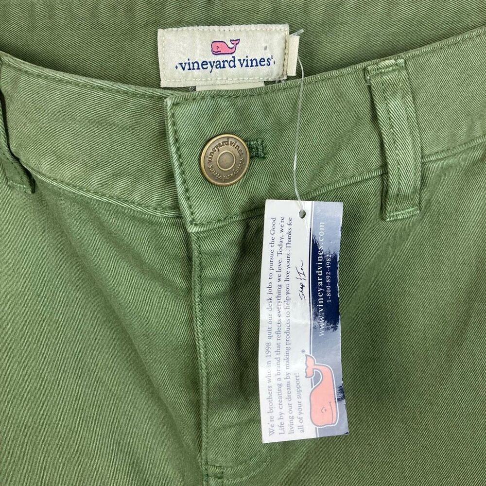 Vineyard Vines Women's Skinny Utility Chino Pant Army Green Back Cargo Pockets 8 - Picture 3 of 10